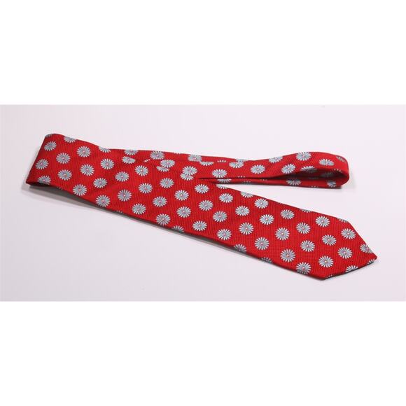 Ted Baker Red Floral Jacquard Silk Necktie Tie Made in USA - Picture 2 of 7